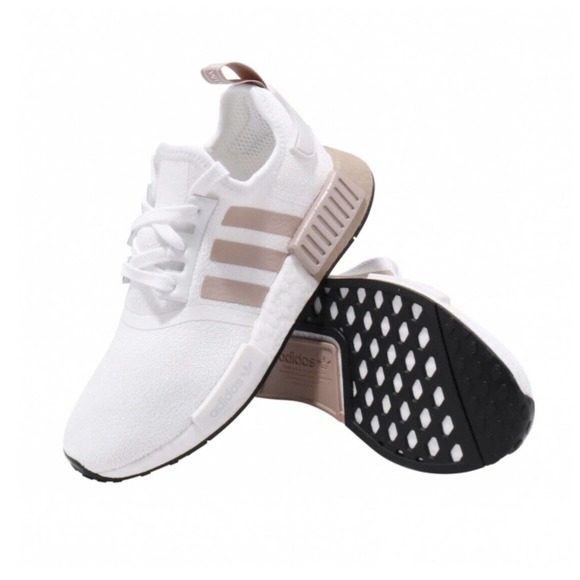 Adidas NMD R1 Boost Women Casual Running Shoe White Athletic Sneaker Trainer - Picture 8 of 11
